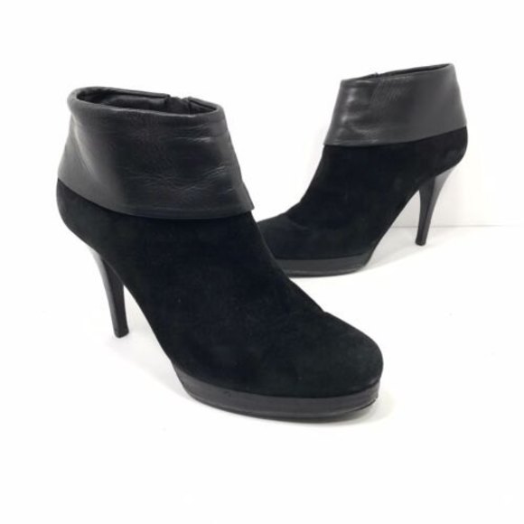 Balenciaga Paris Womens Slash Heel Zip Booties Size 39.5 Black Suede Leather - Picture 1 of 10